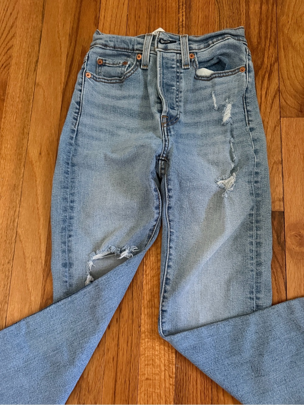 Light Wash Women's High-Rise Distressed Jeans